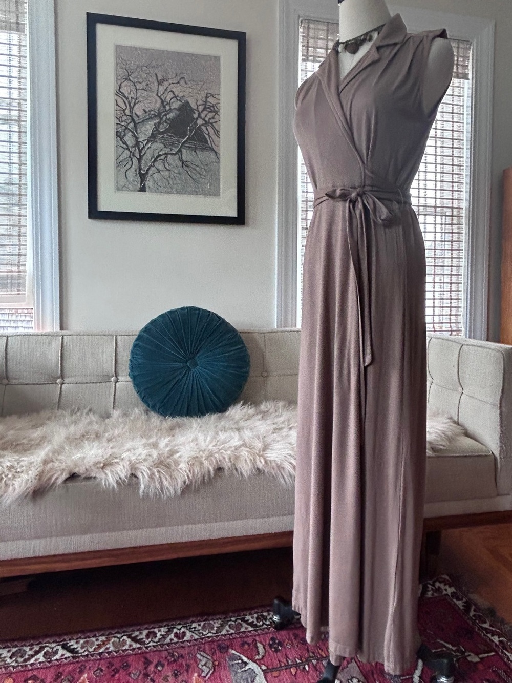 Anthropologie Porridge True Wrap Dress in Taupe, NWT